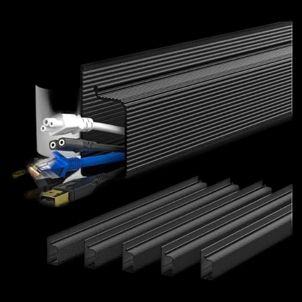 YECAYE 6x15.7in Cable Management Under Desk J Channel Raceway, Black