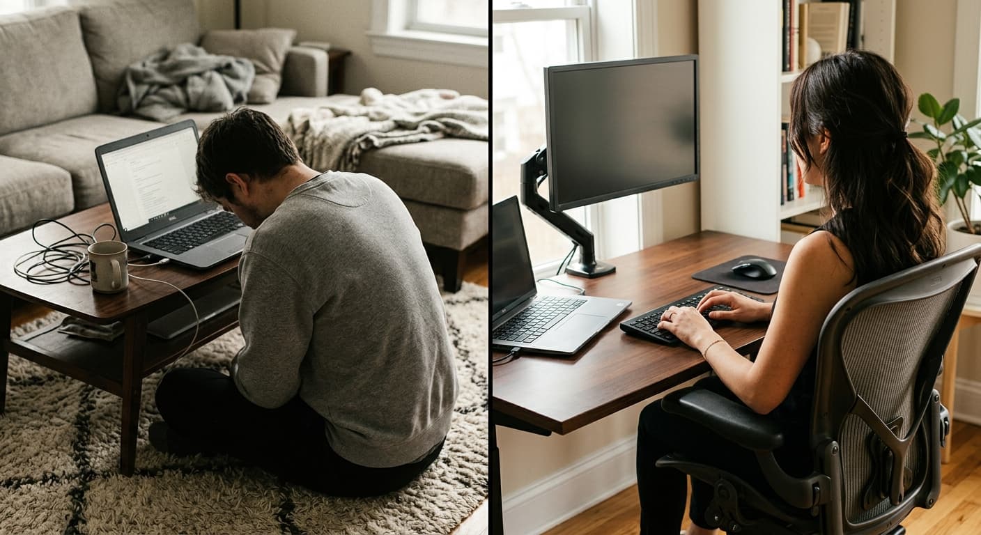 5 WFH Setup Mistakes That Wreck Your Back in Year 1 (and How to Fix Them)