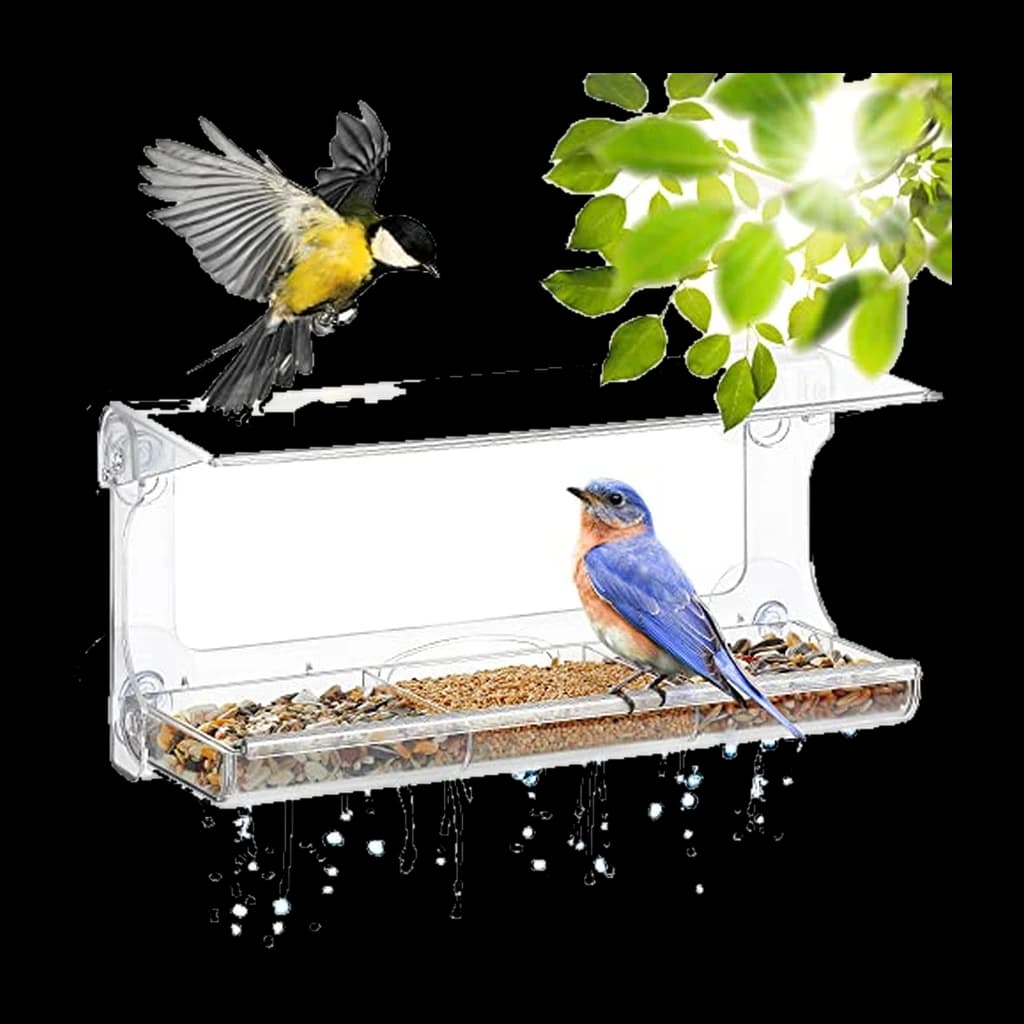 D.F. Omer Window Bird Feeder with Roof