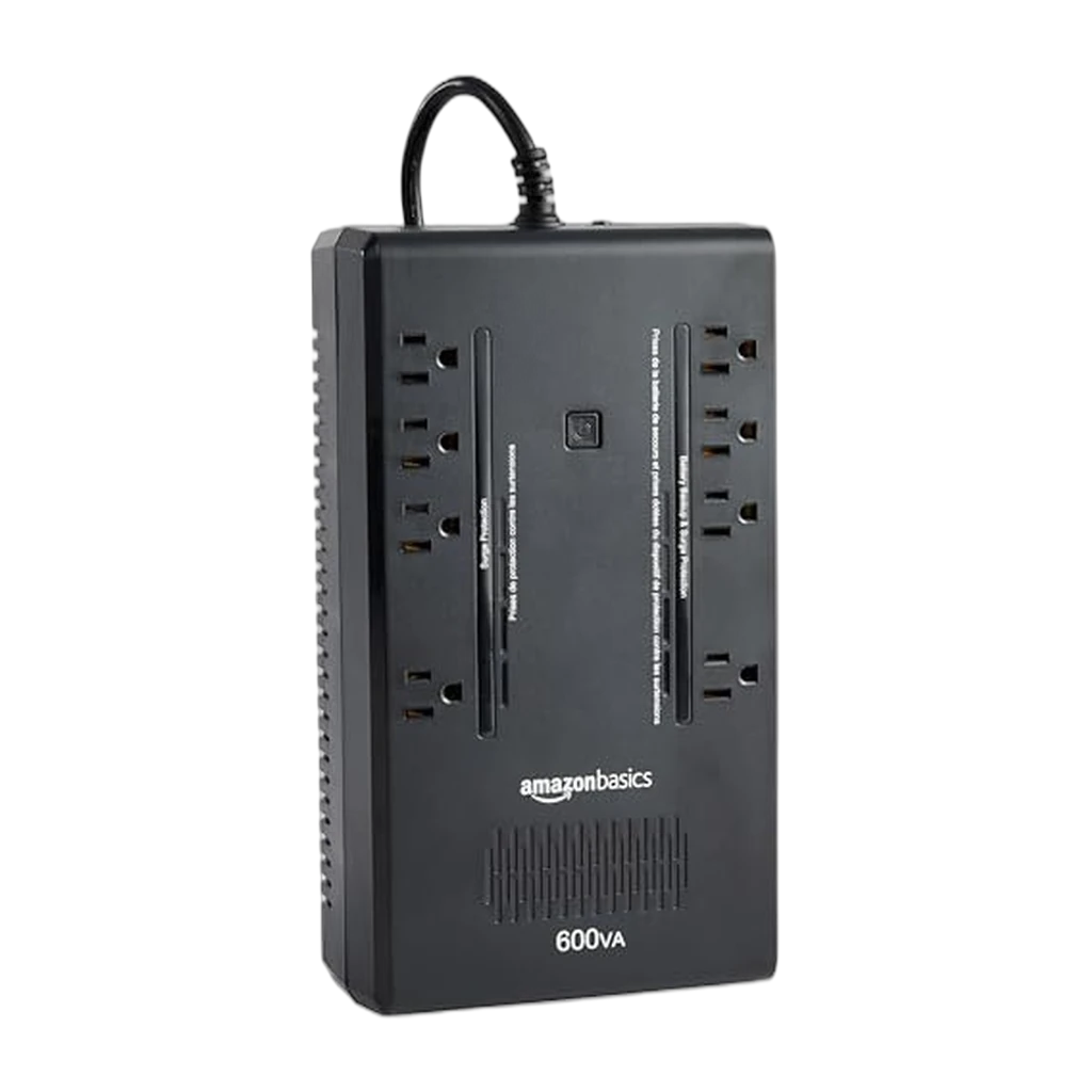 Amazon Basics UPS Battery Backup & Surge Protector, 600VA/360W