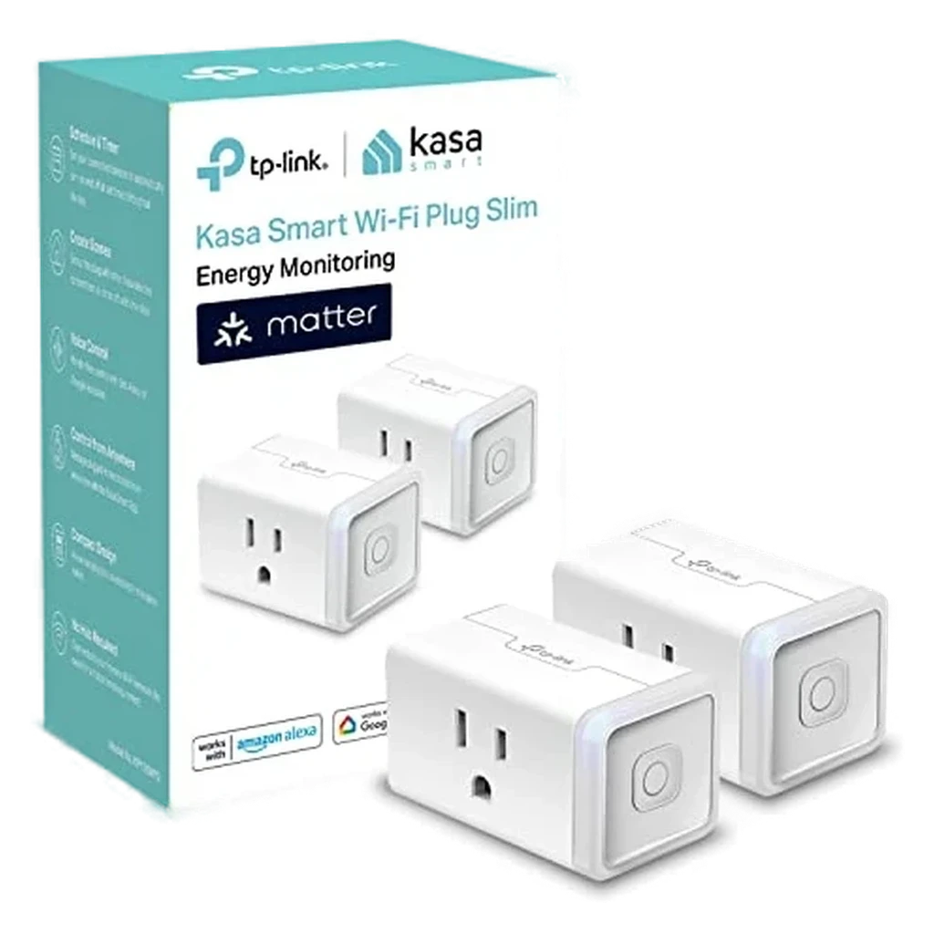 Kasa Matter Smart Plug w/ Energy Monitoring (KP125M, 2-Pack)