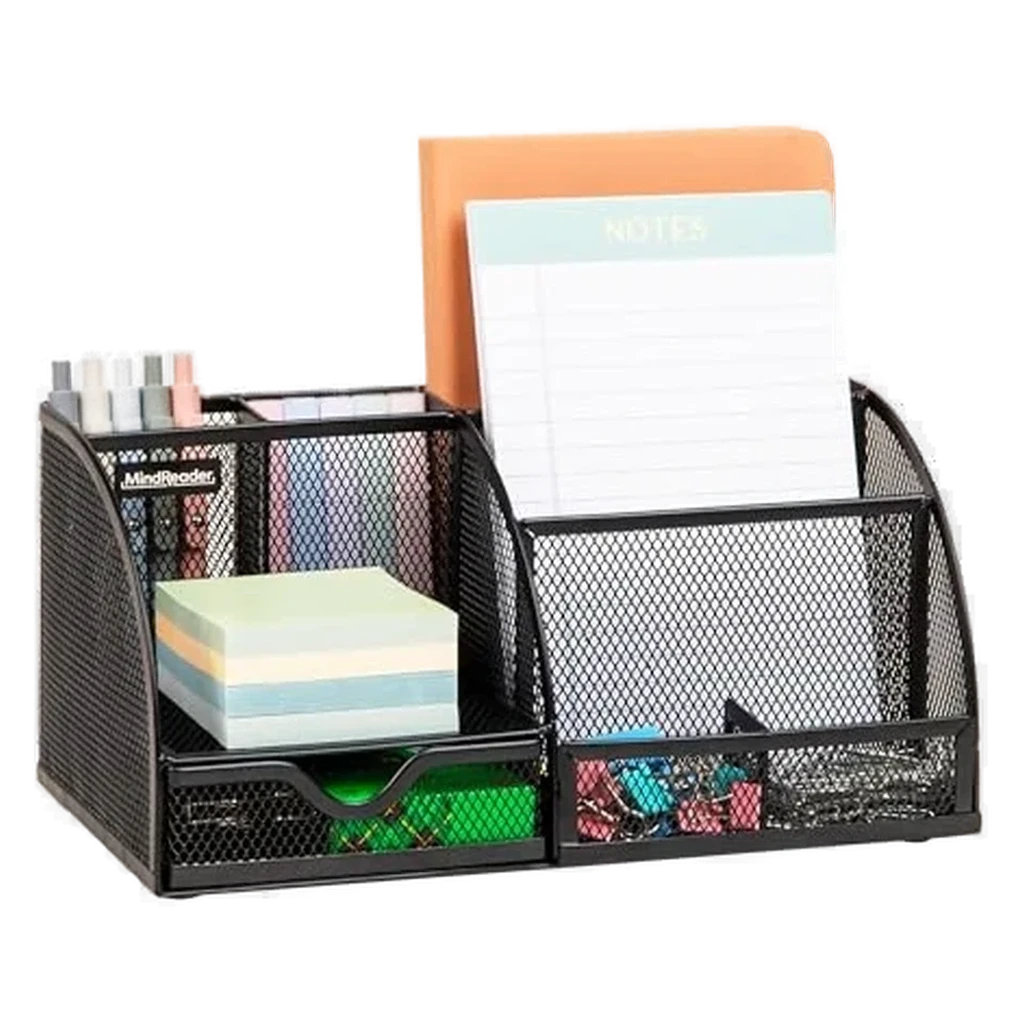 Mind Reader 7-Compartment Metal Mesh Organizer