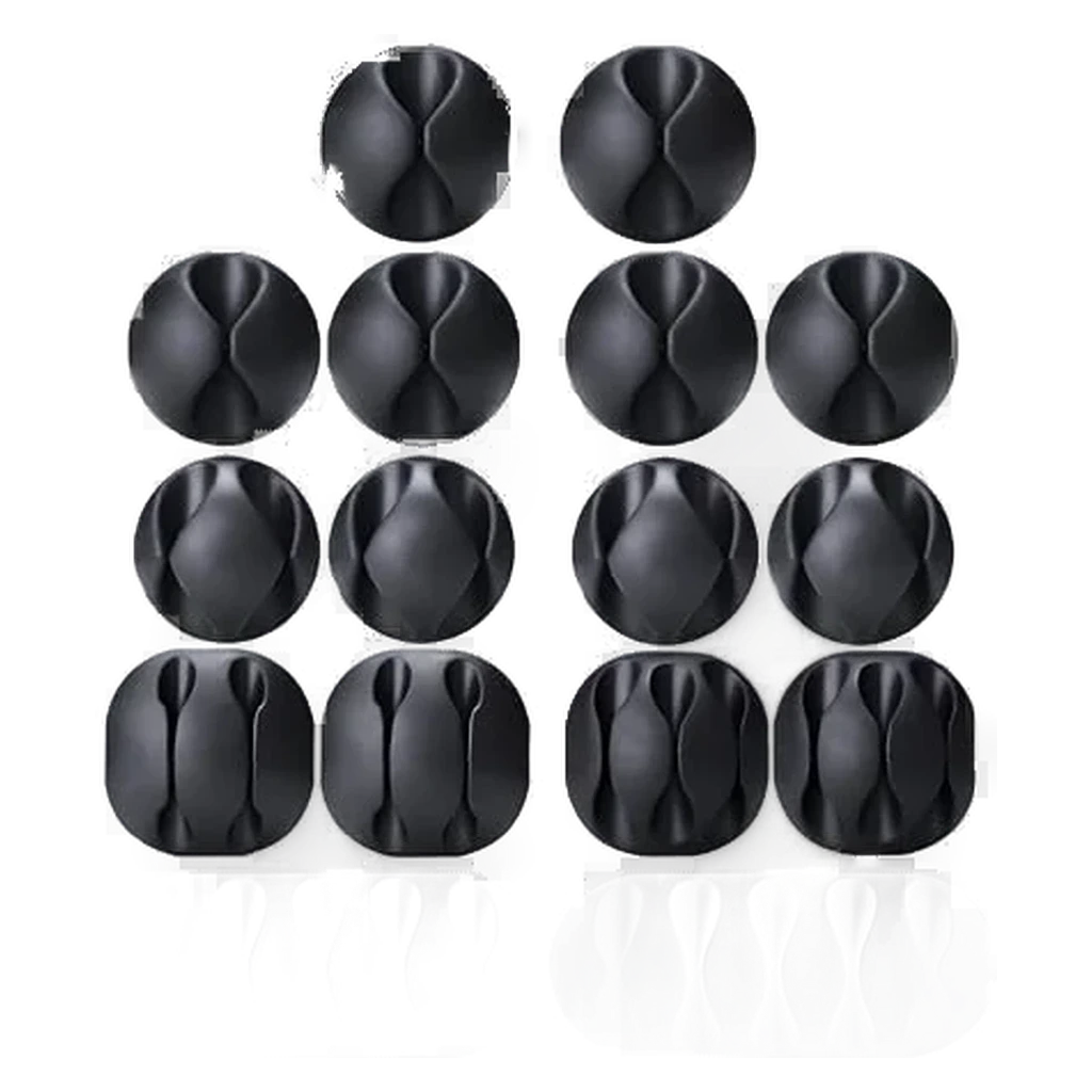 OHill 16-Pack Black Cord Organizer Adhesive Cable Clips